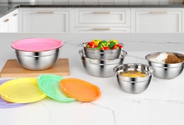 Stainless Steel Mixing Bowl 5-Pack, Now $17.99 on Amazon card image