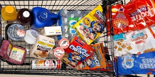 A cart of food at Safeway