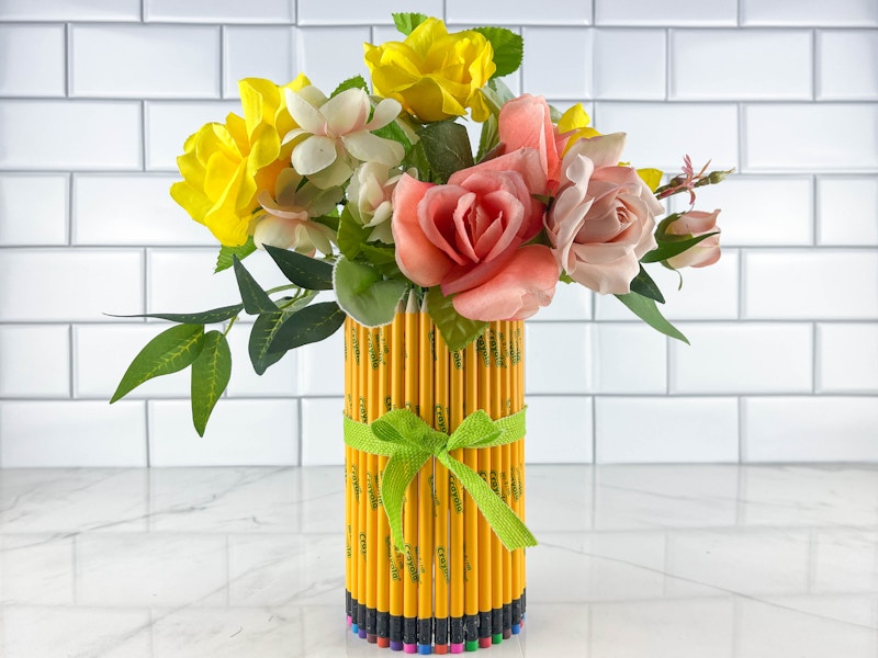 a pencil flower vase teacher gift 