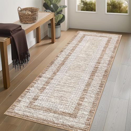 Modern Bordered Runner Rug
