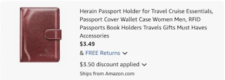 passport holder Amazon receipt