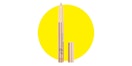 An e.l.f. shadow stick over a yellow circle