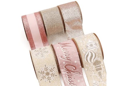 Wired Christmas Ribbon 6-Pack