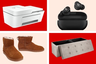 HP Printer, Koolabura by Ugg Boots, Beats Earbuds, Large Storage Ottoman