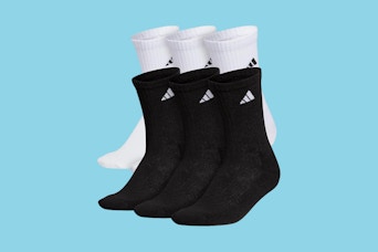 adidas mens athletic socks on a blue background