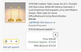 Lamp Amazon receipt