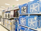 lasko box fans sitting on a target shelf