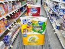 bounty charmin paper products in walgreens cart