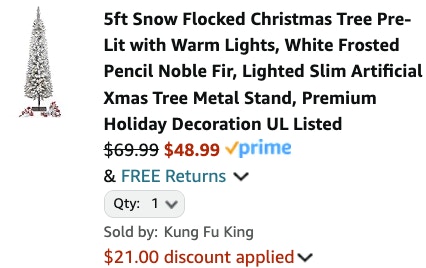 Pre-Lit Snow Flocked Christmas Tree