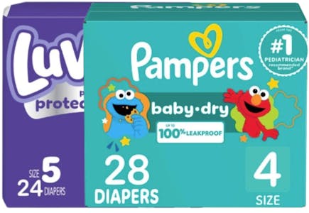 2 Pampers + 1 Luvs Diaper Packs