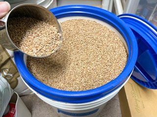 A bucket full of wheat 