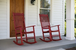 Mainstays Wood Porch Rocking Chairs, Just $67 at Walmart (Select Colors) card image