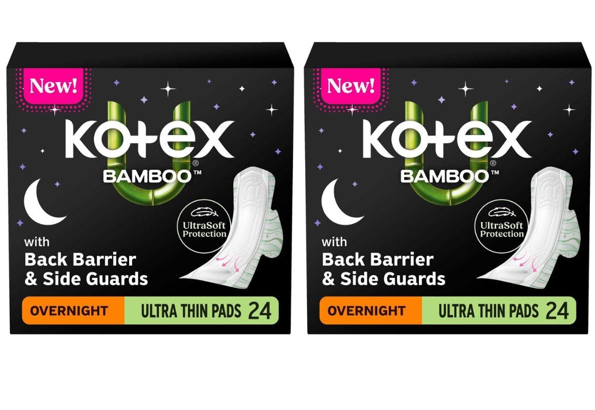 2 Kotex Ultra Thin Overnight Pad Boxes