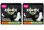 2 Kotex Ultra Thin Overnight Pad Boxes