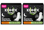 2 Kotex Ultra Thin Overnight Pad Boxes