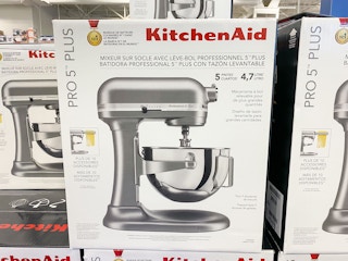 KitchenAid Pro 5 Plus stand mixers on display at Best Buy.