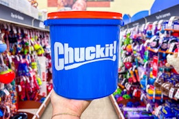 Chuckit Bucket of Dog Toys, Only $16.39 at PetSmart (Reg. $29.99) card image