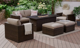 better homes and gardens patio fire pit dining table