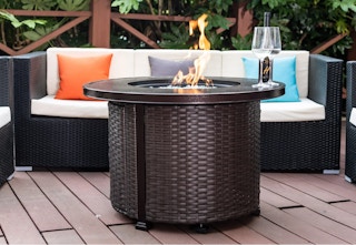 wicker fire table