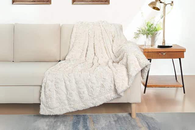 Faux Fur Throw Blanket, Just $8.04 on Amazon (Reg. $23) card image