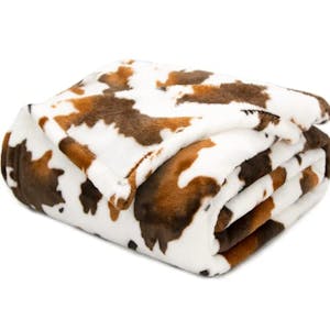 Cow Print Fleece Throw