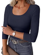 Women's 3/4 Sleeve Scoop Neck Top