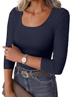 Women's 3/4 Sleeve Scoop Neck Top