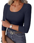 Women's 3/4 Sleeve Scoop Neck Top