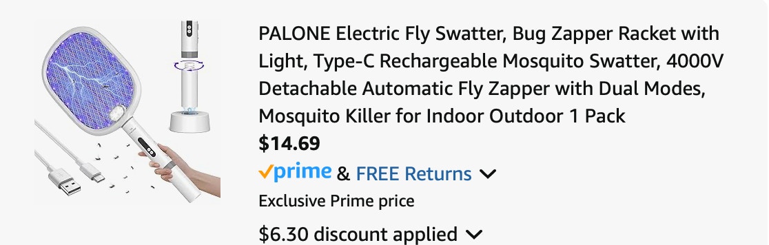 fly swatter Amazon receipt