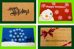 4 Rubber-Cal Holiday Door Mats styles