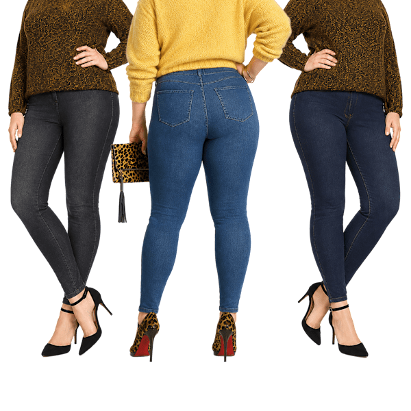 Women's Curvy Denim Leggings 3-Pack