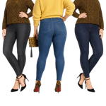 Women's Curvy Denim Leggings 3-Pack