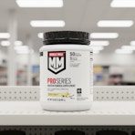 muscle milk protein canister on store shelf