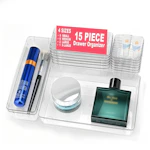 Clear Plastic Drawer Organizer Set