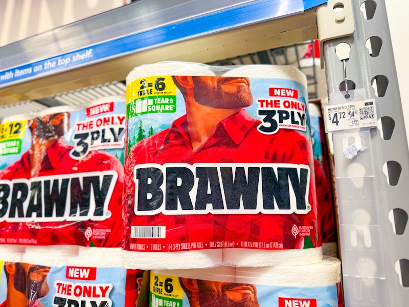 brawny paper towels on walmart shelf