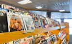 Shelves full of magazines