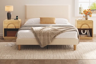 Lifestyle image of the Bestier Nightstands in a bedroom setting