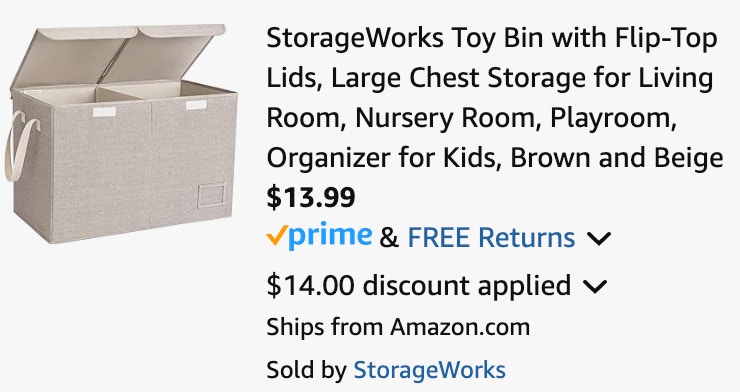 a storage bin cart ending in $13.99