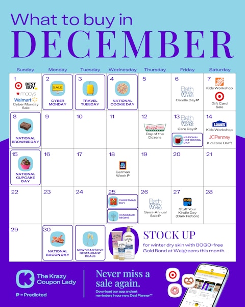 what to buy in December calendar 