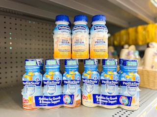 bottles of pediasure sidekicks and grow & gain on walmart shelf