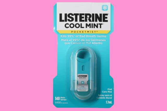 Listerine Pocket Mist Spray, as Low as $1.29 on Amazon card image
