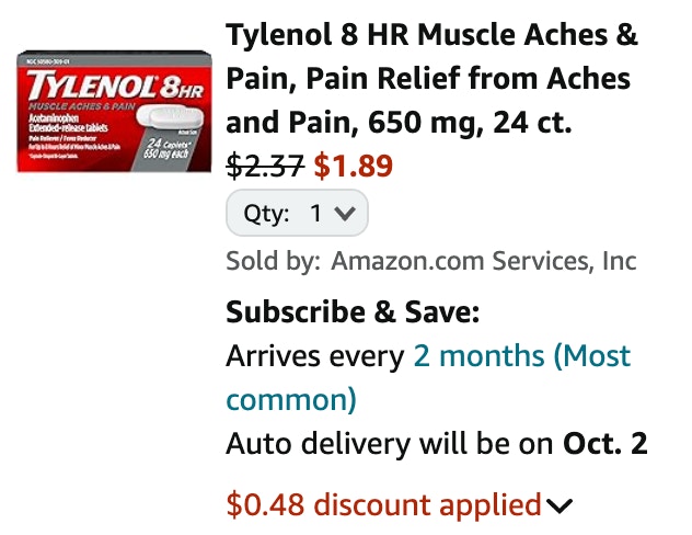 Tylenol 8-Hour Cart