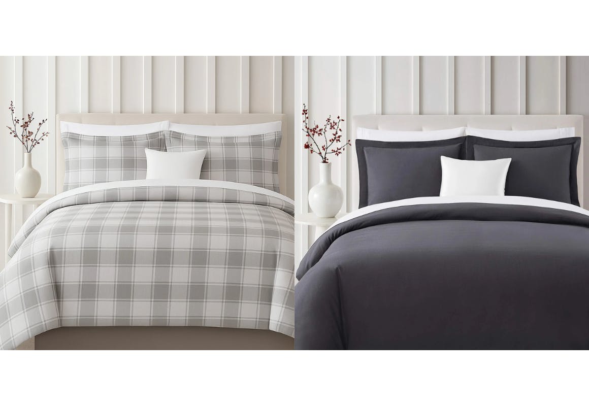 Bibb Home Flannel Duvet Cover Set