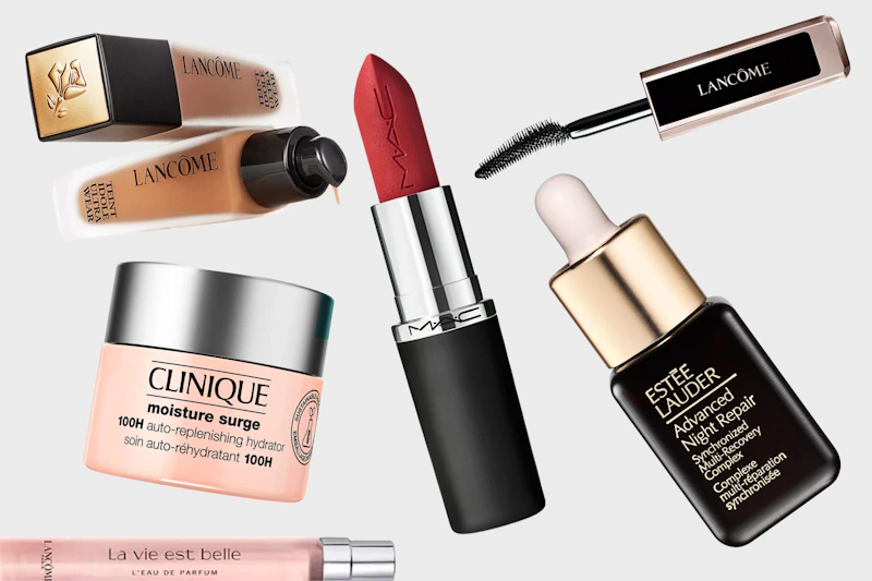 Beauty items from brands Lancôme, Estée Lauder, Clinique, MAC & More