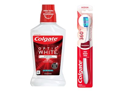 1 Colgate Mouthwash + 1 Toothbrush