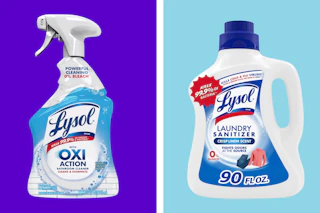 Lysol products in a collage