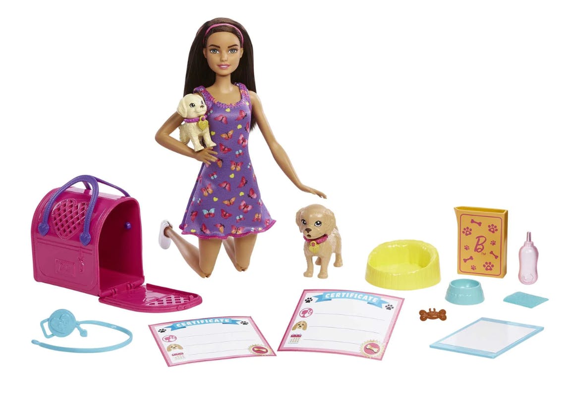 Barbie Doll and Pup Adoption Set