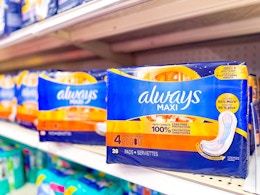 always maxi pads sitting on a target shelf