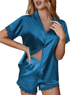 Ekouaer Women's Satin Pajama Set