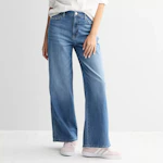 Juniors' High Rise Wide Leg Jeans